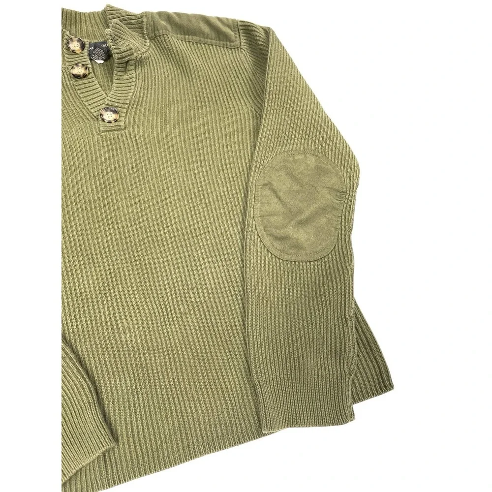 Vintage Banana Republic Henley Knit Sweater Mens XL? No‎ Tag Green  2007 Y2K